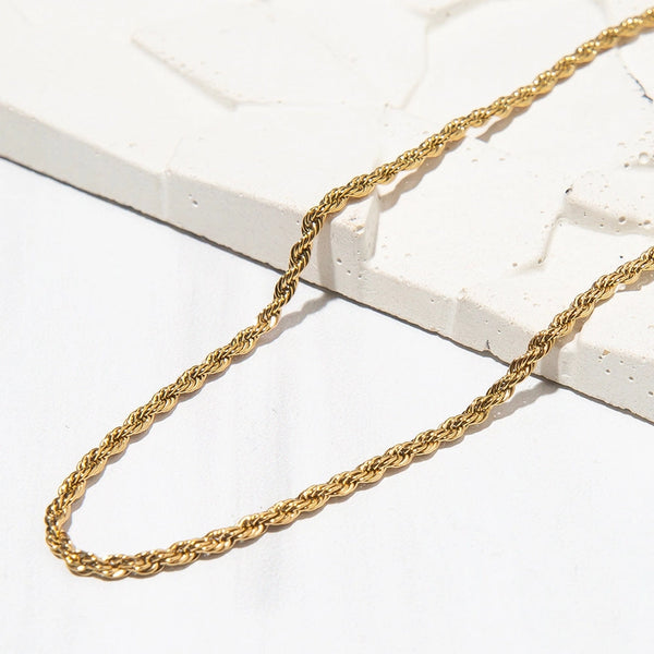 Gold Rope Chain Necklace - 20"