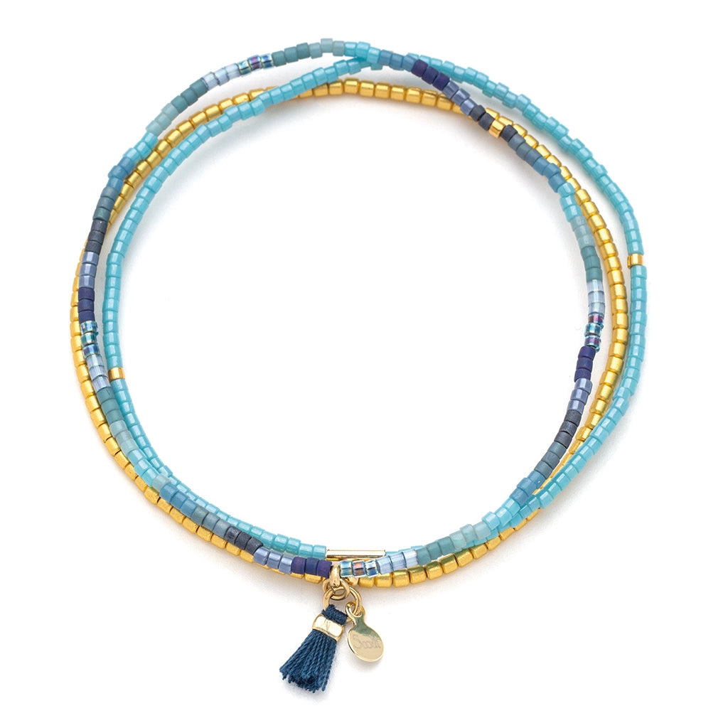 Miyuki Bracelet Trio - Cobalt / Gold