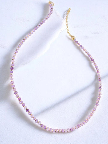 Faceted Stone Necklace - Lavender Quartz