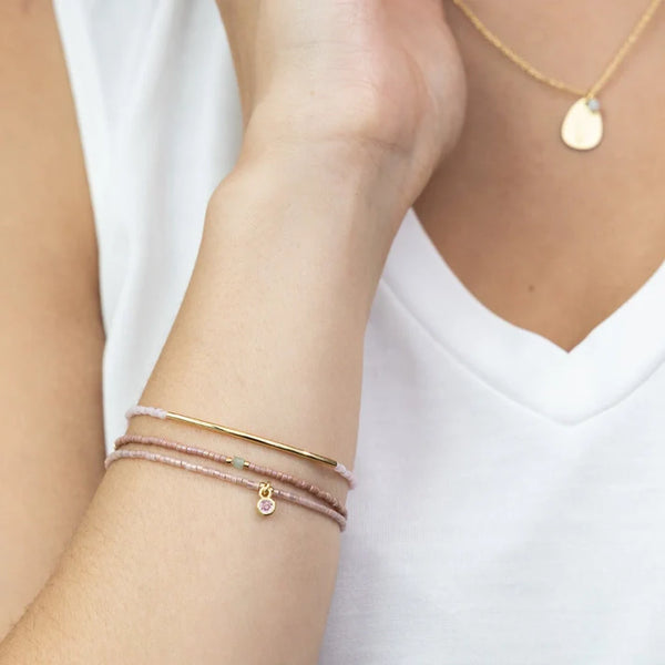 Miyuki Bracelet Trio - Blush / Gold