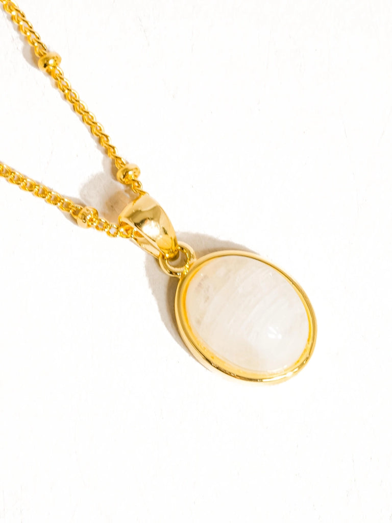 Caillou 18K Natural Stone Necklace - Moonstone