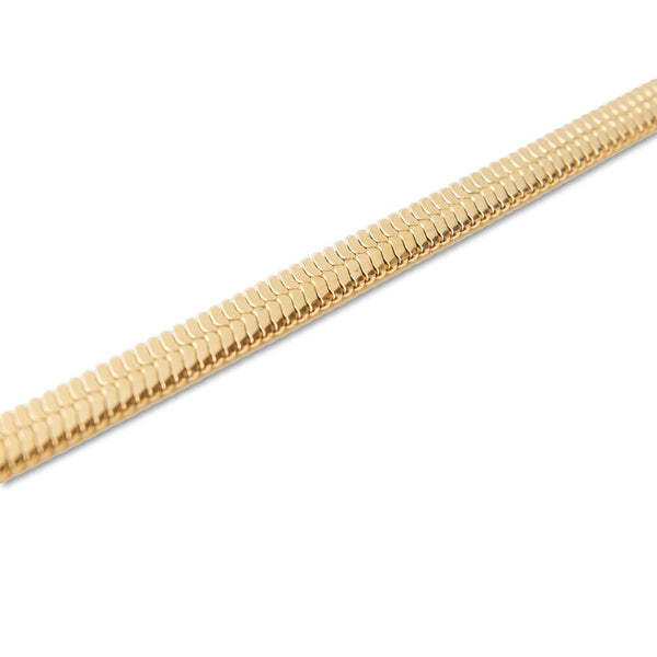 Wide Herringbone Gold Chain Bracelet