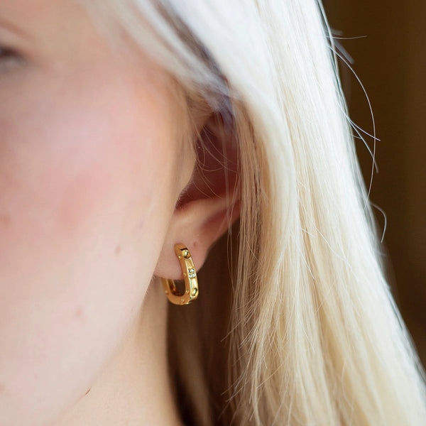 Gilded Earrings - Dot Hoops