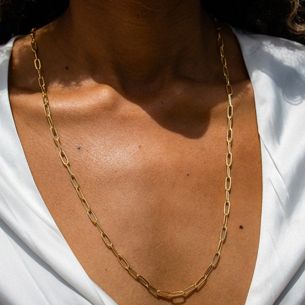 Swing Paperclip Necklace - Gold