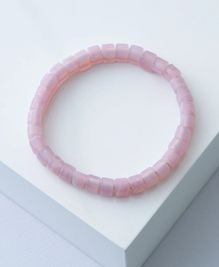 Opaque Glass Bracelet - Rose