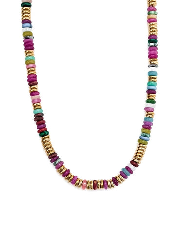 Joan Multi Color Beaded Stone Necklace