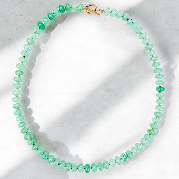 Bold Stone Necklace - Green Jade