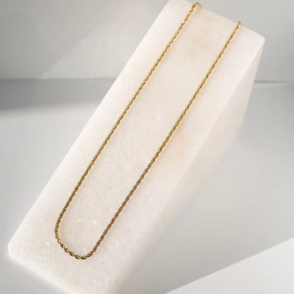 Gold Rope Chain Necklace - 20"