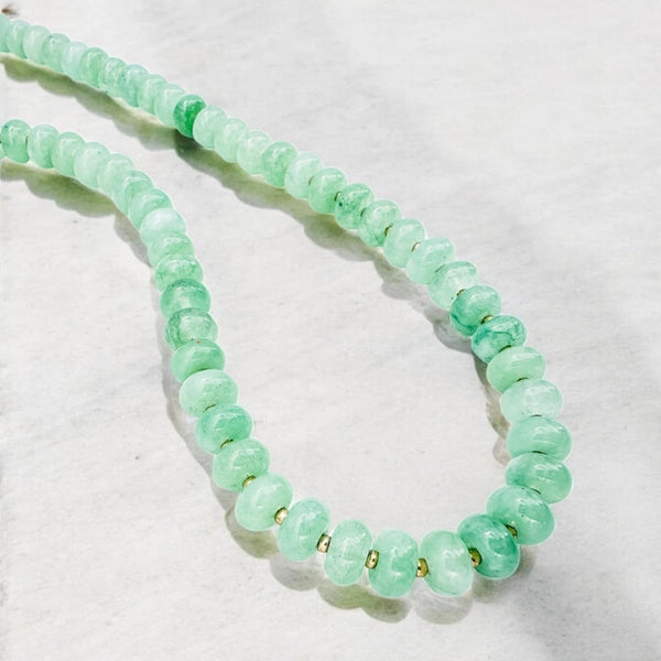 Bold Stone Necklace - Green Jade