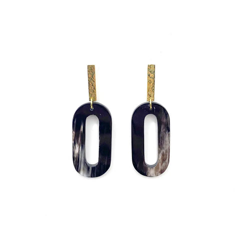 Ankole Chain Link Earrings - Dark