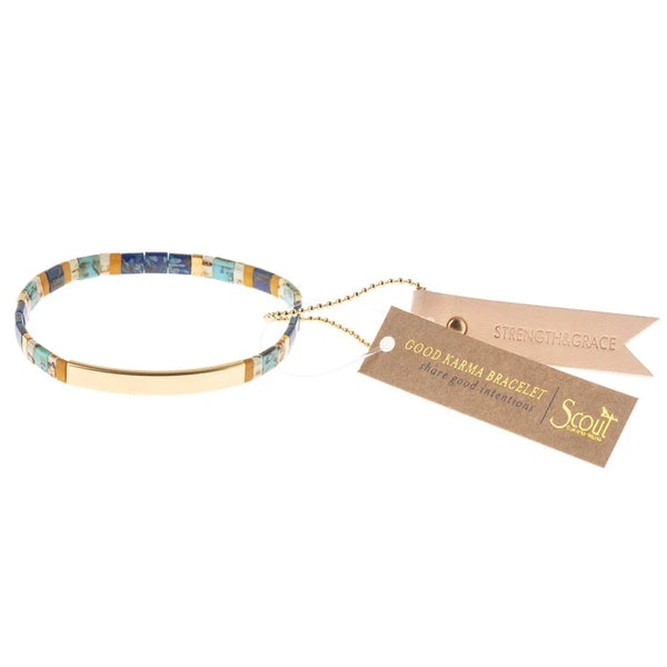 Strength & Grace Miyuki Bracelet - Indigo / Gold