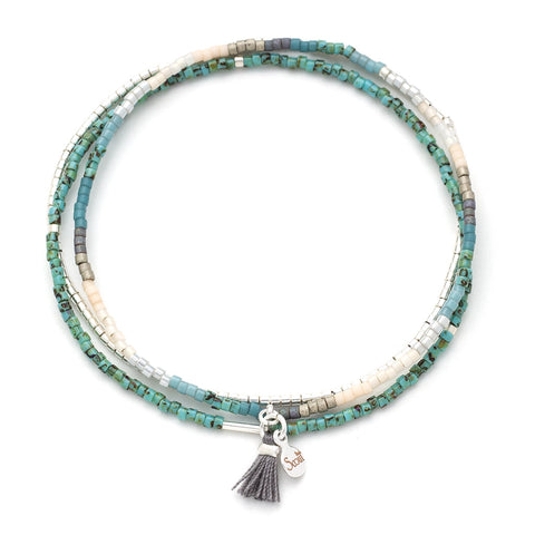 Miyuki Bracelet Trio - Turquoise Multi / Silver