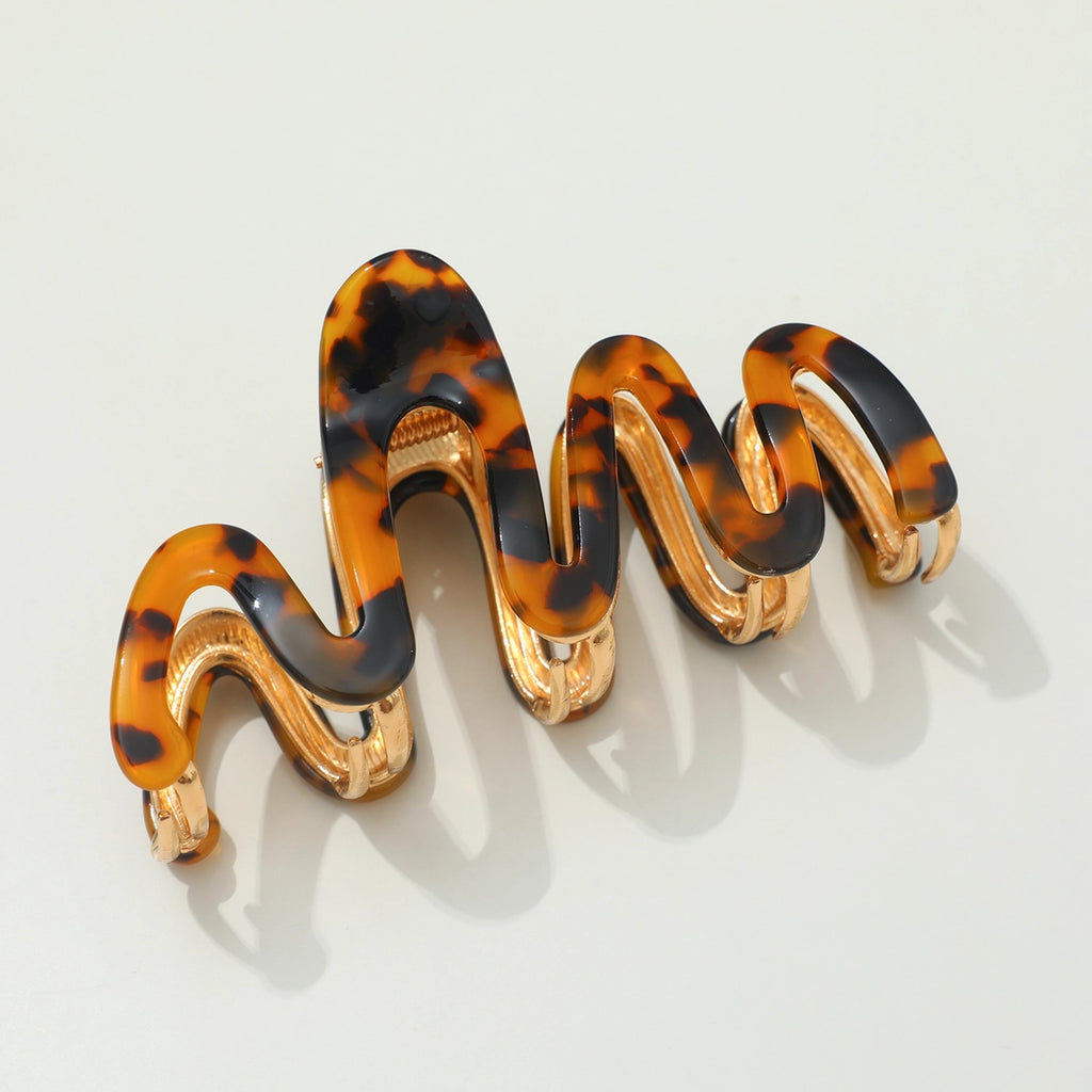 Willow Large Squiggle Metal Clip - Tortoise