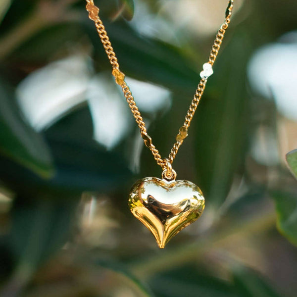 Heart Chain Necklace - Gold