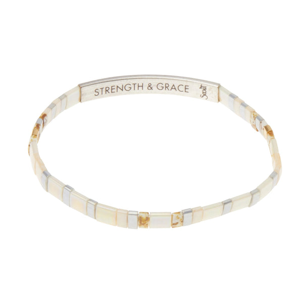 Strength & Grace Miyuki Bracelet - Ivory / Silver