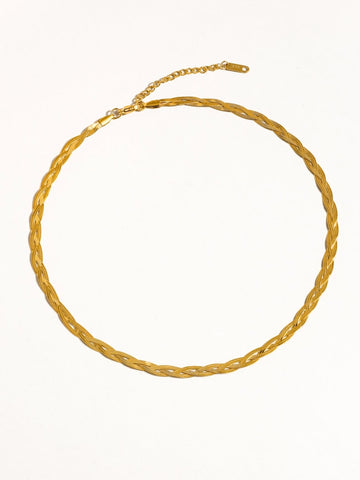 Vedette 18K Gold Braided Snake Chain Necklace