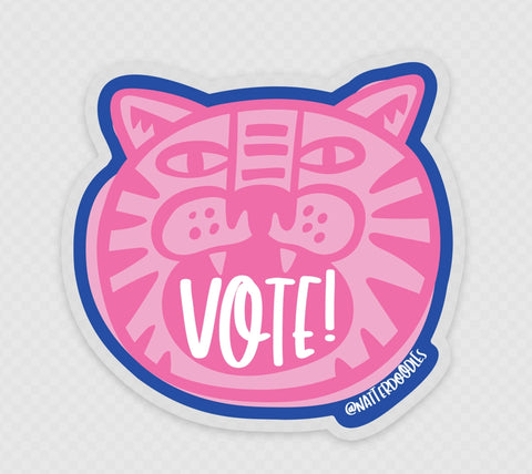 Vote! Fiercely Tiger Voting Sticker