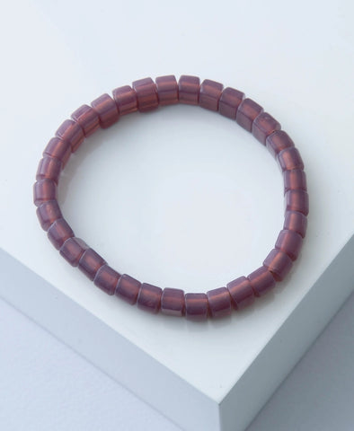 Opaque Glass Bracelet - Plum