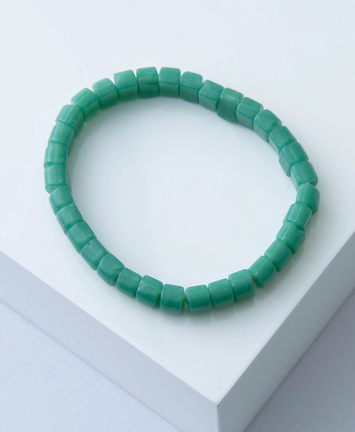 Opaque Glass Bracelet - Jade