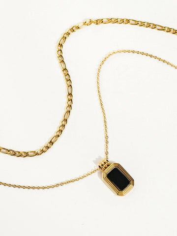 Mare 18K Stack Necklace with Square Pendant