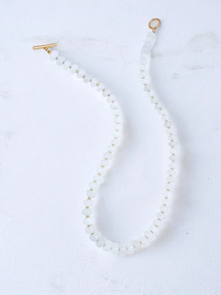 Bold Stone Necklace - White Quartz