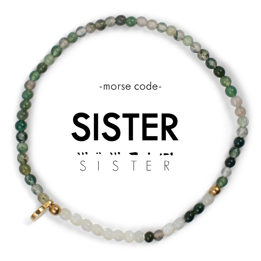 Morse Code Bracelet 3mm - Sister