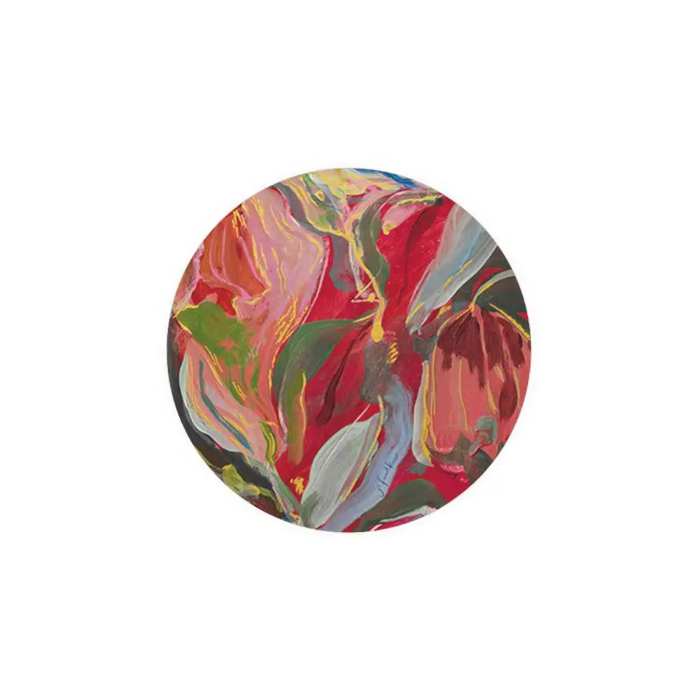 Blue and Red Floral Coaster