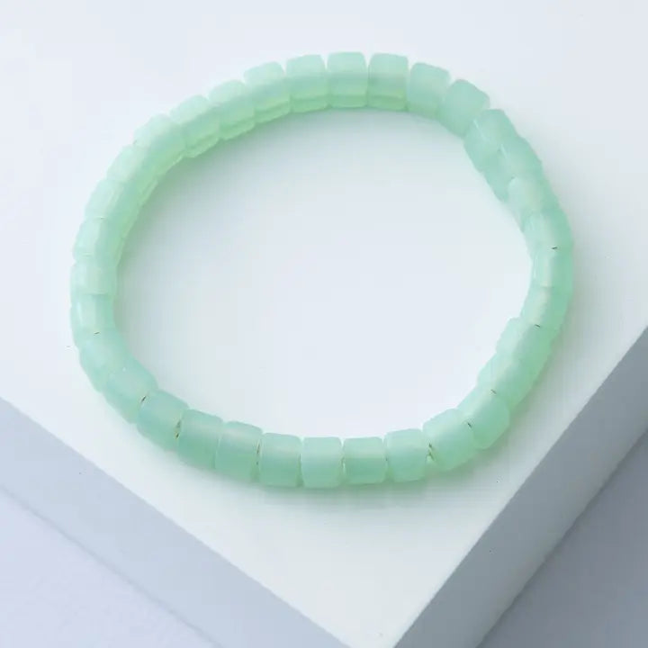 Opaque Glass Bracelet -  Seafoam