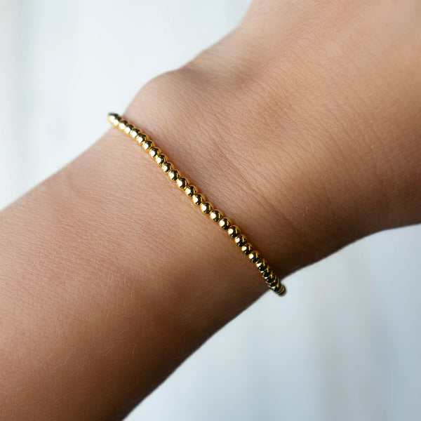 Gold Beaded Bracelets - Smooth