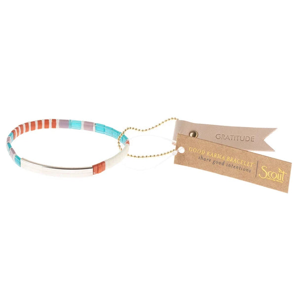 Gratitude Miyuki Bracelet - Turquoise / Orange