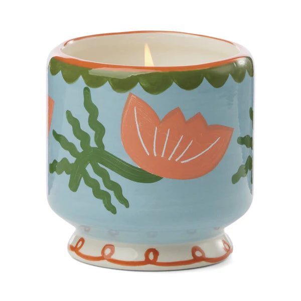 A Dopo Handpainted "Flower" Candle - Cactus Flower 8oz