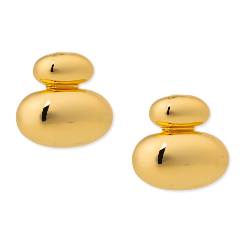 Gold Pebble Studs