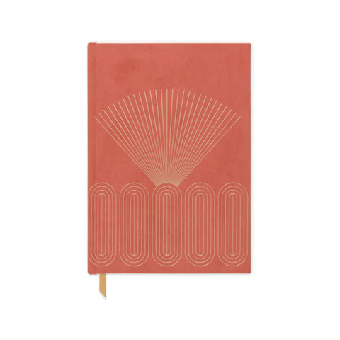 Hard Cover Suede Cloth Journal with Pocket - Radiant Rays