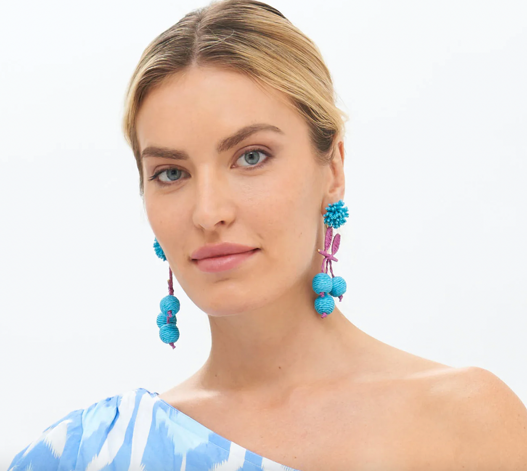 Tobago Earrings - Magenta/Deep Blue