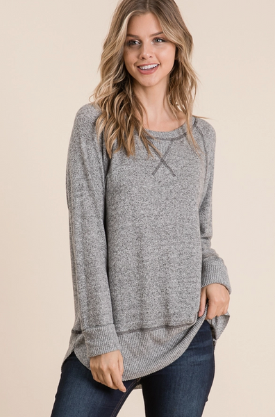 Meredith Top -- Heather Gray – The Flourish Market