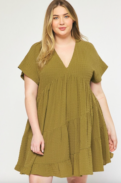 Jane Dress -- Olive (Plus)