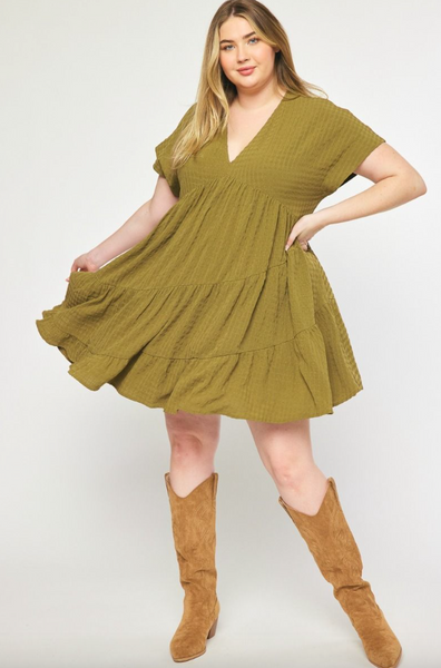 Jane Dress -- Olive (Plus)