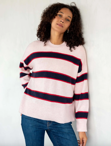 Keeper Sweater -- Pink Stripe