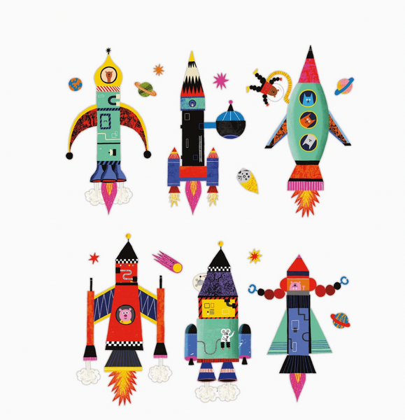 Rocket Ships Magnetic Build-It Set