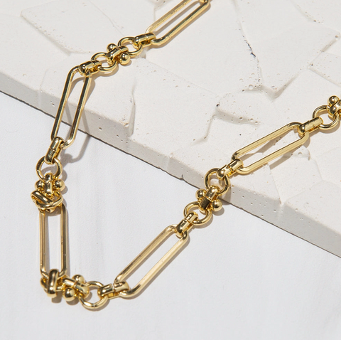 Gilded Gold Necklace-18" Toggle Chain