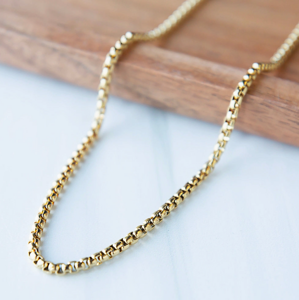 Gilded Gold Necklace-24" Box Chain