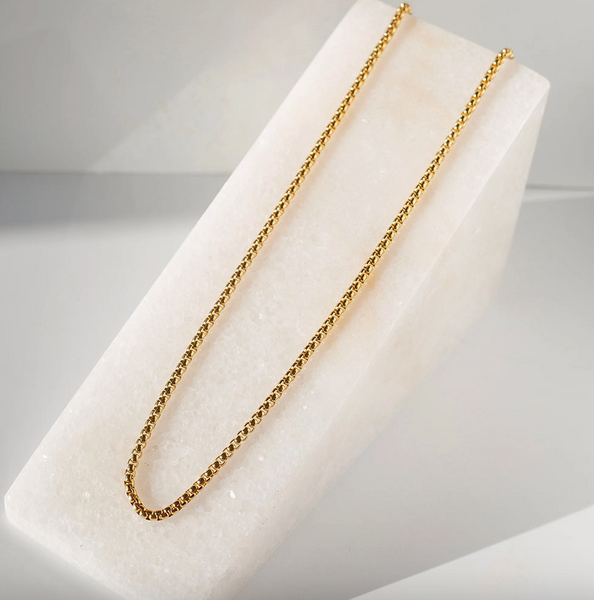 Gilded Gold Necklace-24" Box Chain