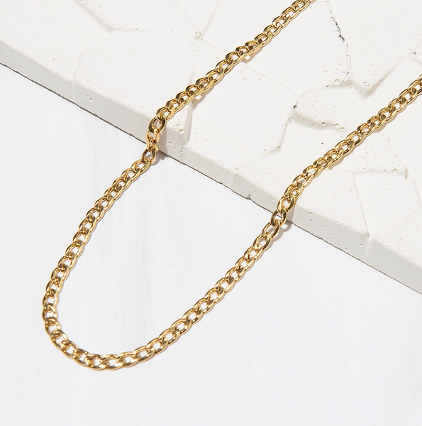 Gilded Gold Necklace-24" Curb Chain