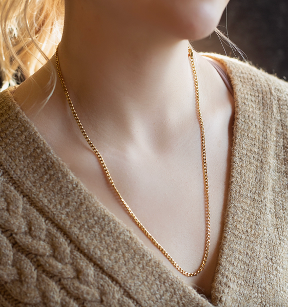 Gilded Gold Necklace-24" Curb Chain