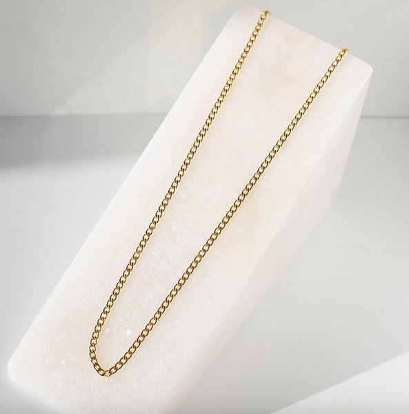 Gilded Gold Necklace-24" Curb Chain