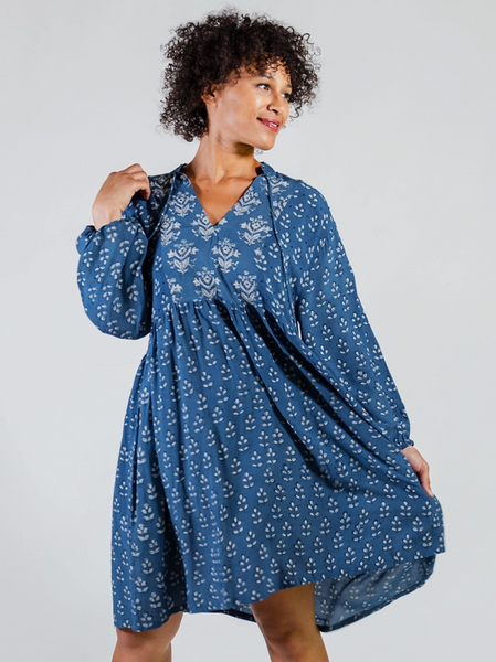 Sohla Dress -- Indigo