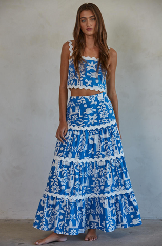 Santorini Skirt -- Blue