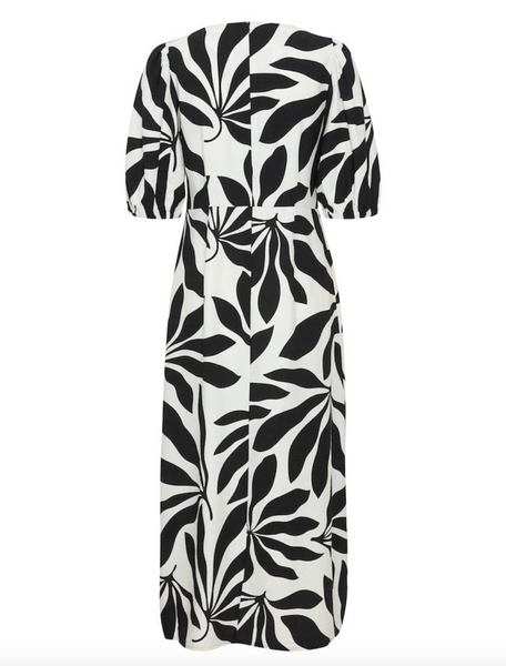 Janine Dress -- Black Palms