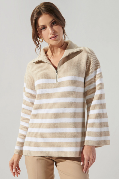 Coastal Stripe Sweater -- Oatmeal