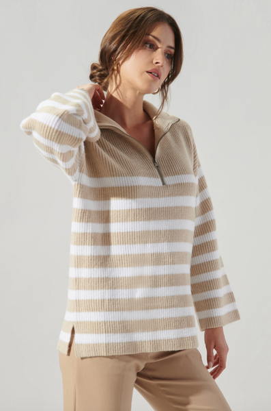 Coastal Stripe Sweater -- Oatmeal